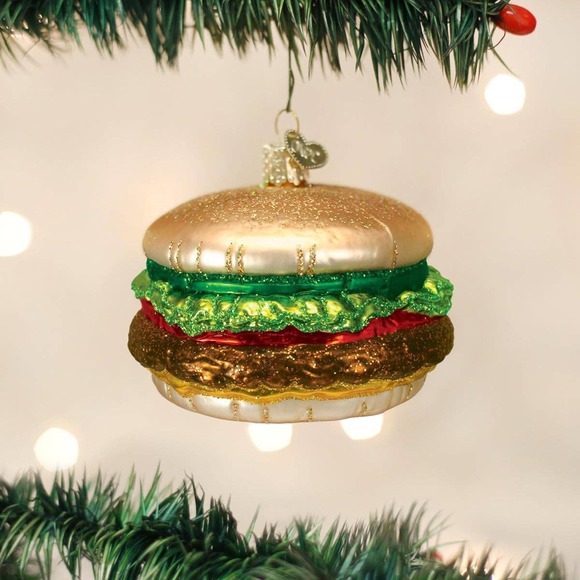 Old World Christmas Glass Blown Cheeseburger Includes Gift Box - Picture 2 of 3